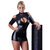 Wetlook-Minikleid schulterfrei