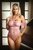 Annabelle - Body string en dentelle - Rose