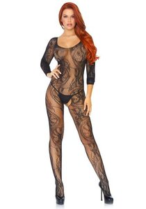 Black Seamless Long Sleeved Bodystocking