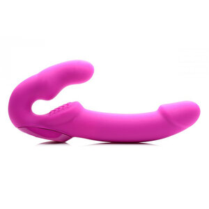 Evoke Vibrating Strapless Strap-On - Pink