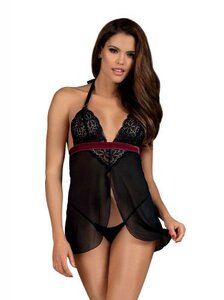 Rossita Babydoll With Sexy Thong - Black