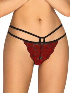 Sugestina Sexy Lace Slip - Black/Red