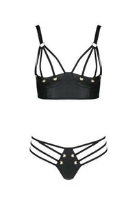 Malwia Strappy Bra Set - Black