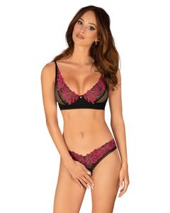 Obsessive - Ensemble de Soutien-Gorge Ouvert - Noir/Violet