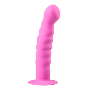 Gode en silicone avec ventouse - Rose