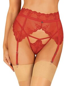 Lonesia Lace Suspender Belt - Red