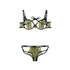 Bra Set With Open Cups - Black/Green_