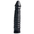 Dildo large avec tige veinée - Noir_