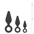 Black Buttplugs With Pull Ring - Set_