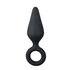 Zwarte buttplug met trekring - medium_