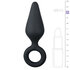 Zwarte buttplug met trekring - medium_