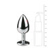 Metalen buttplug met transparante diamant_