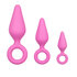 Pink Buttplugs With Pull Ring - Set_