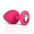 Silicone Butt Plug with Diamond - Pink_