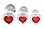 Red Heart Gem Glass Anal Plug Set_