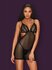 Millagro Sheer Fishnet Dress With Thong - Black_