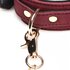 6-teiliges BDSM-Wildleder-Fessel-Set mit Halsband und Riemen - Burgandy_