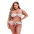 Baci - Ensemble blanc en dentelle et motifs à fleurs avec soutien-gorge tai_