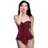 Scarlet Seduction Corset et string en dentelle - Noir/Rouge_