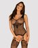 Schmetterlings-Catsuit mit Strumpfband-Design - Schwarz_